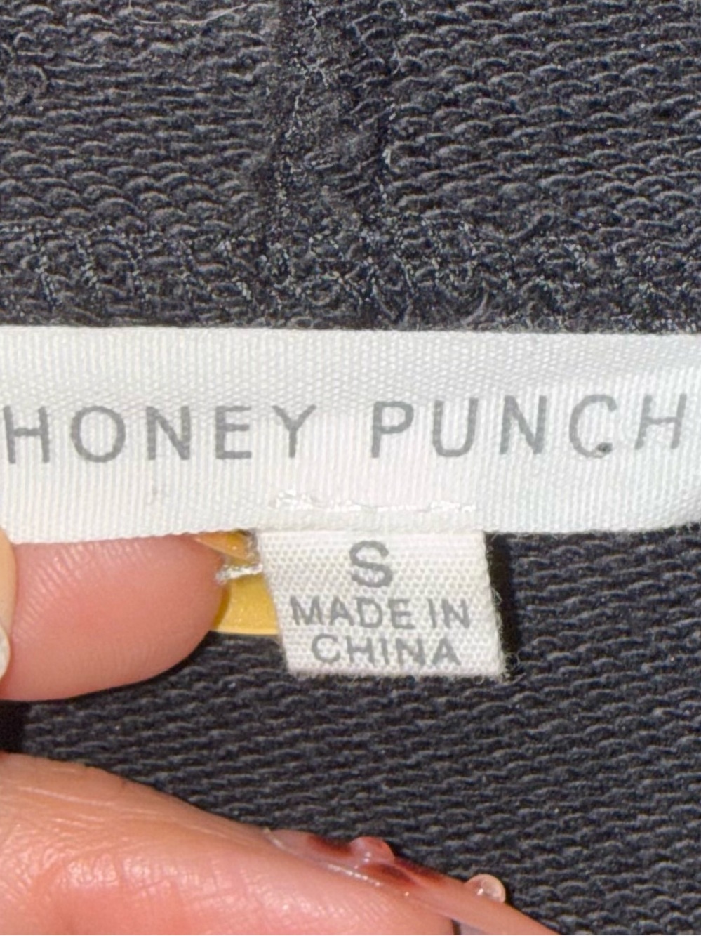 Honey Punch $89 Bell Sleeve Black Cropped Hoodie Pullover Small - Picture 3 of 3